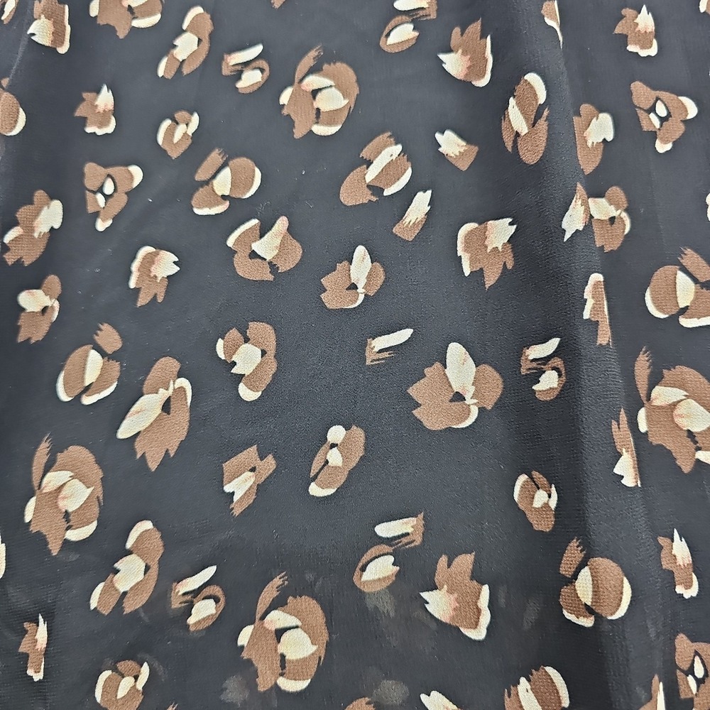 Pagani Women's Skirt Size 12 Black Brown Animal Print Flowy A-Line Casual - Picture 5 of 7